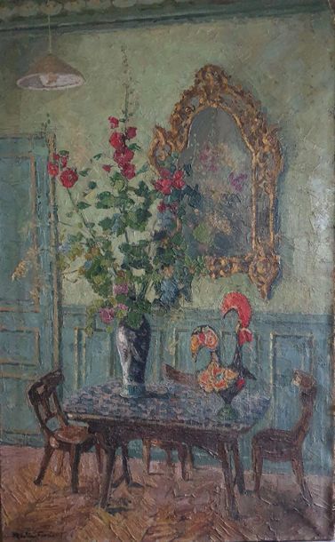 Jac MARTIN-FERRIERES (1893-1972) 
Interior in Marquayrol
Oil on canvas signed lower...