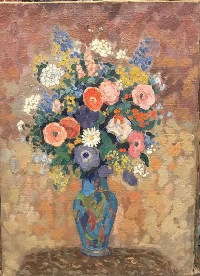 Jac MARTIN-FERRIERES (1893-1972) 
Bouquet
Huile sur toile non signée
64.5 x 46 c...