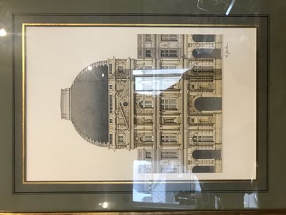 null 
Ensemble de quatre aquarelles sur papier:

Temple de Diane à Trianon par Edward...