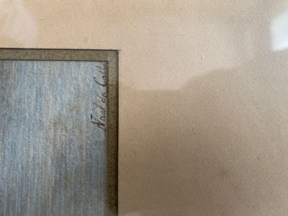 ECOLE FRANCAISE DU XIXème siècle 
Paysage lacustre
Aquarelle
Signée en bas à dro...