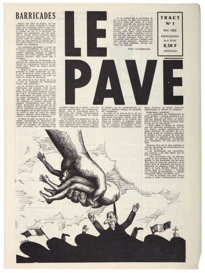 null REVIEW. LE PAVÉ. N°1 of May 1968. Two folio sheets printed on both sides.
Number...