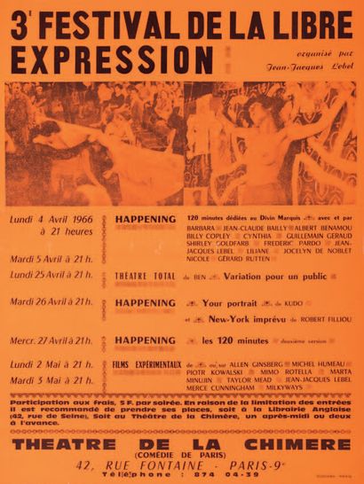 [LEBEL Jean-Jacques]. 3e FESTIVAL DE LA LIBRE EXPRESSION. TROIS AFFICHES. Paris,...