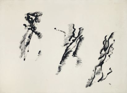 MICHAUX Henri. ACRYLIQUE SUR PAPIER SIGNÉE, Circa 1968. 59 x 78 cm, sous encadrement
Acrylique...