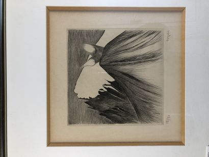 TOYEN. LE SURRÉALISME MÊME. GRAVURE ORIGINALE SIGNÉE. 1956. 19 x 19 cm, sous encadrement.
Eau-forte...