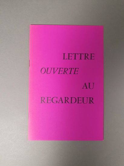 LEBEL Jean-Jacques. LETTRE OUVERTE AU REGARDEUR. Paris, 1966. In-8, agrafé.
Edition...
