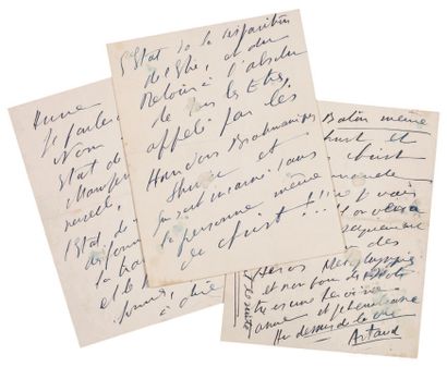 ARTAUD Antonin. AUTOGRAPH LETTER SIGNED TO ANNE MANSON. [September 1937]. 6 pages...