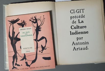 ARTAUD Antonin. CI-GIT précédé de la Culture Indienne. Paris, Éditions K, 1947. In-12,...