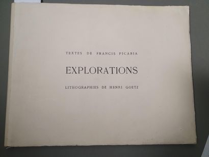 PICABIA Francis. GOETZ Henri. EXPLORATIONS. Paris, Vrille, 1947. Petit in-4 oblong,...