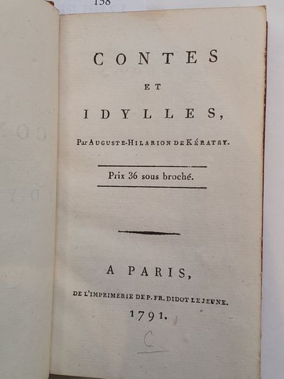 KÉRATRY (Auguste-Hilarion de). Contes et idylles. Paris, De l'Imprimerie de P. Fr....