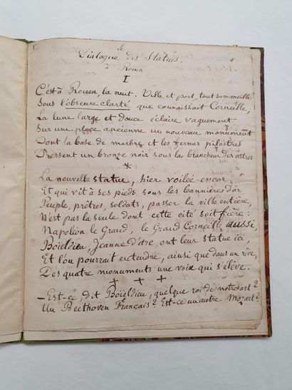 BORNIER (Henri de) (1825-1901) - Le Dialogue des Statues à Rouen. Manuscrit autographe...