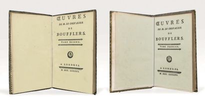 BOUFFLERS (Stanislas, marquis de). Oeuvres. Londres, 1786. 2 volumes in-18, maroquin...
