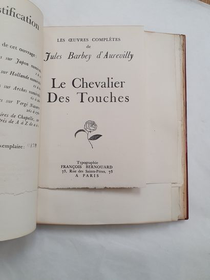 BARBEY D'AUREVILLY (Jules). Les Oeuvres complètes. Paris, Typographie François Bernouard,...