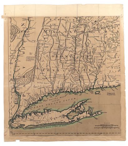 JEFFERYS, Thomas. 


 
Map on 3 sheets (of 4), missing the upper left part. On strong...