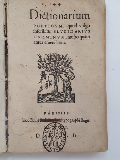 [HERMANNUS TORRENTINUS]. Dictionarium poeticum. Paris, Robert Estienne, 1541 [à la...