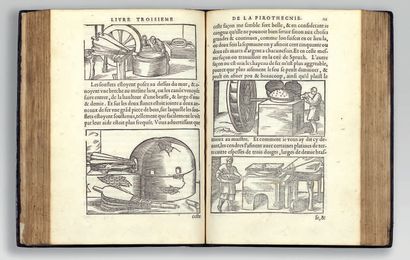 BIRINGUCCIO (Vanoccio). La Pyrotechnie, ou Art du feu... Paris, Claude Frémy, 1556....
