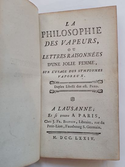[PAUMERELLE (Claude)]. La Philosophie des vapeurs, ou Lettres raisonnées d'une jolie...