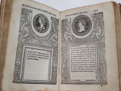 FULVIO. Illustrium imagines. Rome, Jacob Mazothi, 1517. In-8, feuillet manuscrit...