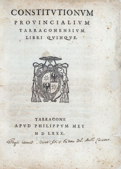 [AUGUSTIN (Antonio)]. Constitutionum provincialium tarraconensium libri quinque....