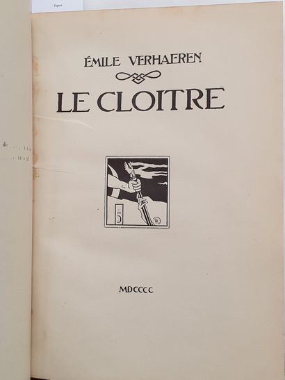VERHAEREN (Emile). Le Cloître. Bruxelles, Deman, 1900. In-4, demi-chagrin rouge,...