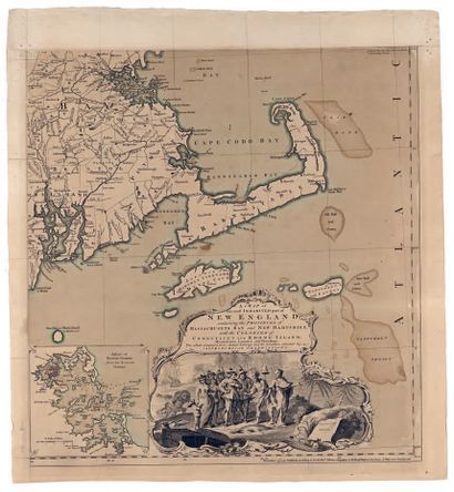 JEFFERYS, Thomas. 


 
Map on 3 sheets (of 4), missing the upper left part. On strong...