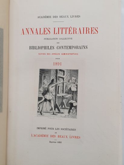UZANNE (Octave). — ANNALES littéraires et administratives des Bibliophiles Contemporains....