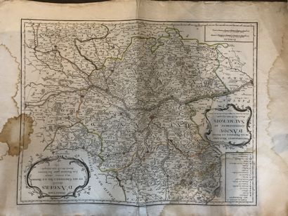 NOLIN, J.-B. ; BUACHE ; CHANLAIRE. Lot de 4 cartes de régions françaises. XVIIIe...