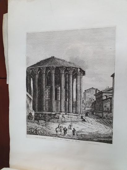 ROSSINI (Luigi). Le Antichita romane. [Rome, 1823]. 2 volumes grand in-folio oblong,...