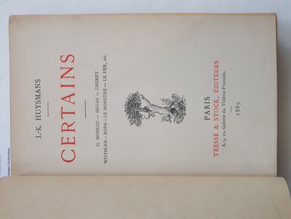 HUYSMANS (Joris-Karl). Certains. Paris, Tresse & Stock, 1889. In-12, maroquin grenat,...