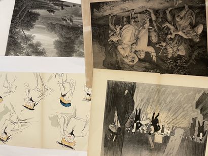 EPINAL, SEM, ALFRED GUESDON ET DIVERS Ensemble de 24 grands format dessin set gravures
En...