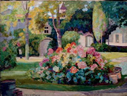 Victor CHARRETON, 1864-1936 Flowers in the Park, 1933
Oil on canvas (some traces...