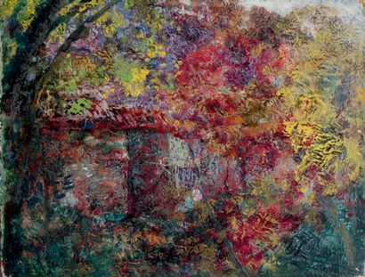 Victor CHARRETON, 1864-1936 Autumn in the undergrowth, the wall and the little door
Oil...