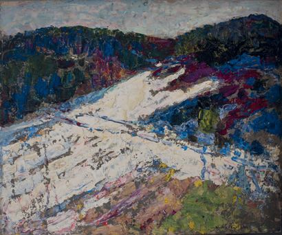 Victor CHARRETON, 1864-1936 Snowy slopes in Auvergne
Oil on cardboard
Signed lower...