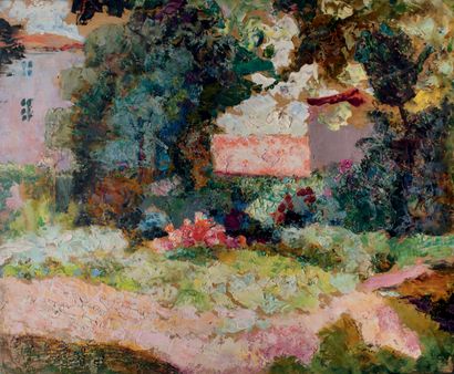 Victor CHARRETON, 1864-1936 Park at the back of the house
Oil on panel
Unsigned
50...