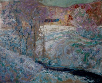 Victor CHARRETON, 1864-1936 Snowy landscape
Oil on board
Signed lower left
59 x 72.5...