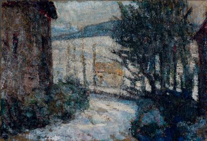 Victor CHARRETON, 1864-1936 Snowy landscape, Saint Amant Tallende
Oil on canvas
Signed...