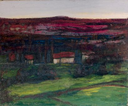 Victor CHARRETON, 1864-1936 Pré vert sur la montagne rouge
Huile sur toile (chanci)
Non...