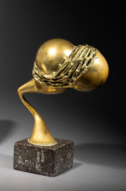CLAUDE SANTARELLI dit SANTA (1925-1979) Sphères dissolues
Épreuve en bronze doré...