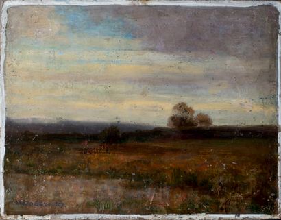 Victor CHARRETON, 1864-1936 Field and sky
Oil on cardboard (small accidents, rubbing...