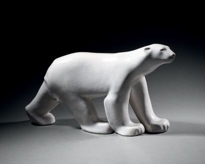 François POMPON & SÉVRES (Manufacture Nationale) 
White bear
Ceramic proof with cracked...