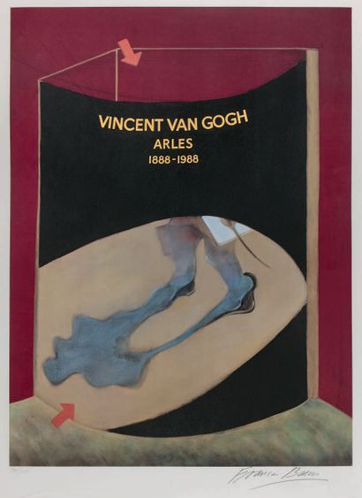 Francis Bacon (britannique, 1909-1992) 
Hommage à Van Gogh. 1989. Offset en couleurs....