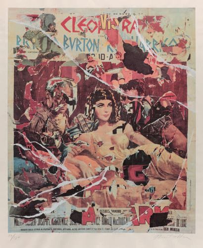 Mimmo Rotella (italien, 1918-2006) 
Elizabeth Taylor, Cleopatra. (Pl. of the Cinecitta...