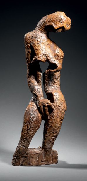 Ossip ZADKINE (1890-1967) 
Douce mélancolie 1957
Clay statuette
Bears the initials...