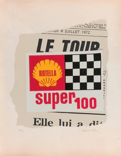 Mimmo Rotella (italien, 1918-2006) Torn poster (Rotella Super 100). 1972. Silk-screen...