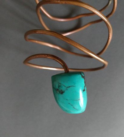 Angela Pintaldi Angela Pintaldi Bracelet Cuivre et pierre turquoise L. 23 cm