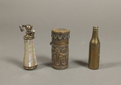 null Lot of 6 fancy gasoline lighters from the 1920s, two stamped Ministère des ...