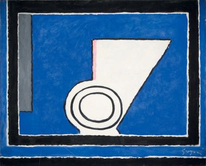 GINO GREGORI (1906-1973) Composition in Blue, 1973
Oil on canvas signed lower right...