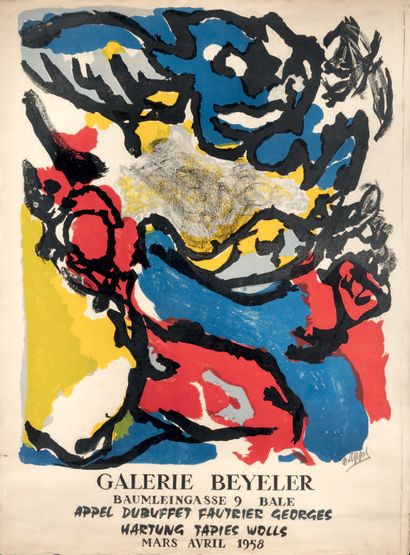 Karel Appel (1921-2006) Affiche lithographique signée au crayon en bas à droite.
Ed....