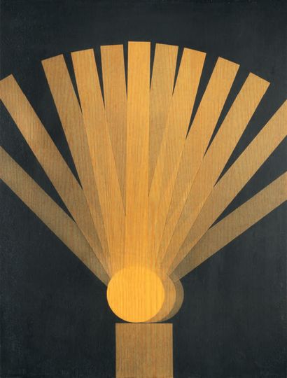 POL BURY (1922-2005) Twelve sticks in a fan on a disc, 1979
Lithograph signed lower...