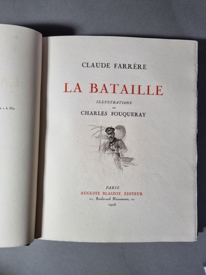FARRERE (Claude). La Bataille. Paris, Auguste Blaizot 1925. In-4, maroquin marron...