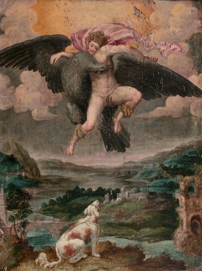 École ITALIENNE du XVIe siècle, suiveur de MICHEL-ANGE The Abduction of Ganymede
Softwood...